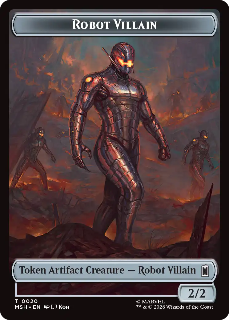 Soldier // Robot Villain Double-Sided Token [Marvel Super Heroes Tokens] | Jack's On Queen