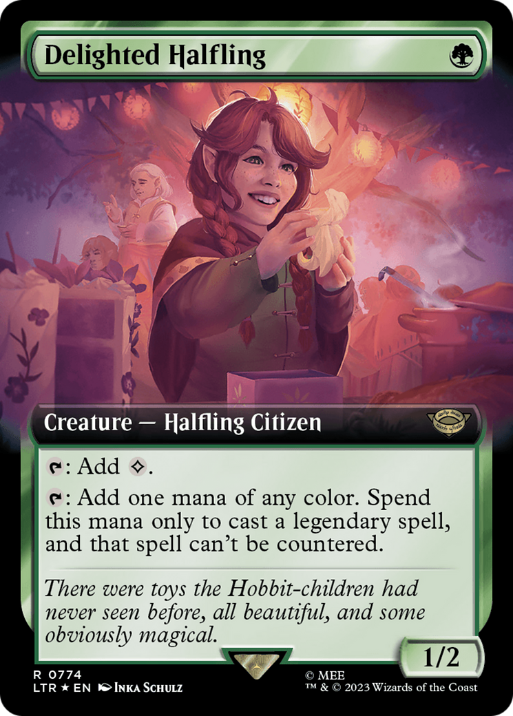 Delighted Halfling (Extended Art) (Surge Foil) [The Lord of the Rings: Tales of Middle-Earth] | Jack's On Queen