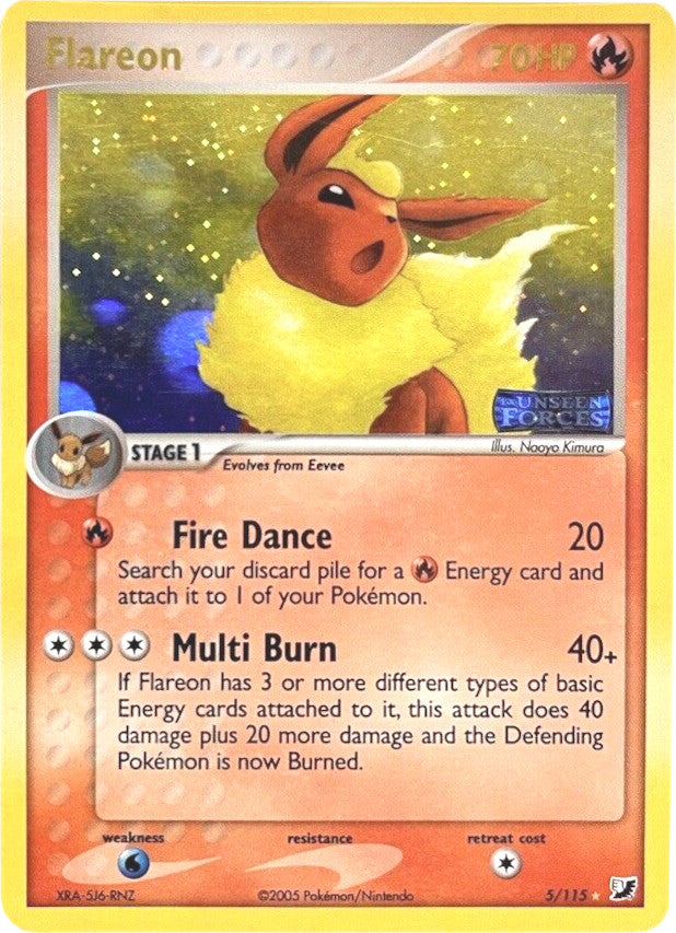 Flareon (5/115) (Stamped) [EX: Unseen Forces] | Jack's On Queen