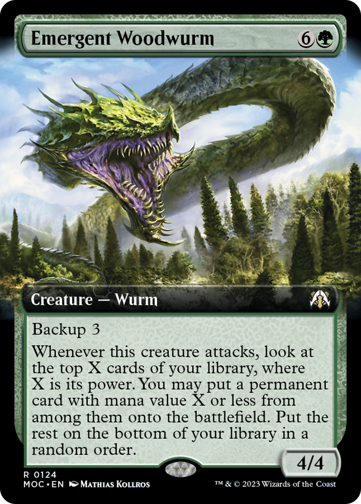 Emergent Woodwurm (Extended Art) [March of the Machine Commander] | Jack's On Queen