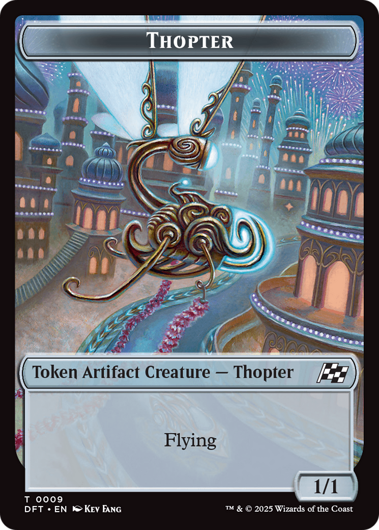 Golem (0015) // Thopter (0009) Double-Sided Token [Aetherdrift Tokens] | Jack's On Queen