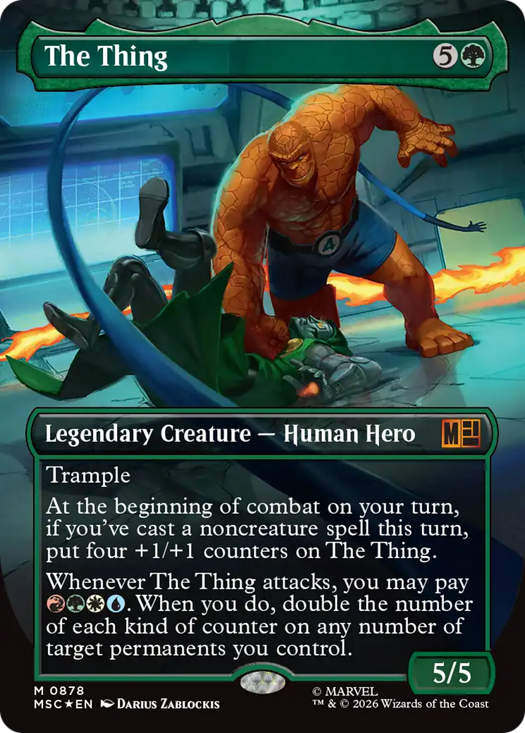 The Thing (Borderless) (Surge Foil) [Marvel Super Heroes Commander] | Jack's On Queen