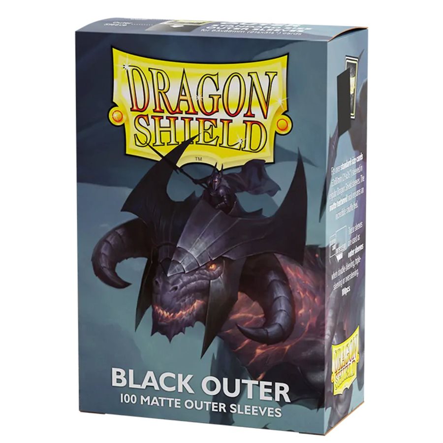 DRAGON SHIELD SLEEVES BLACK OUTER MATTE 100CT | Jack's On Queen