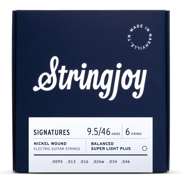 Stringjoy Signatures | Balanced Super Light Plus Gauge (9.5-46) Nickel Wound Electric Guitar Strings | Jack's On Queen