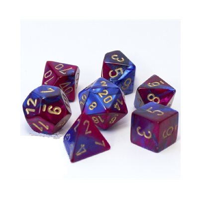 Chessex CHX26428 Gemini Blue-Purple/Gold D7 Polyhedral | Jack's On Queen