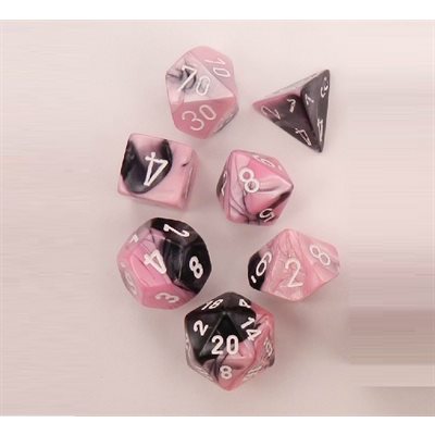 Chessex CHX26430 Gemini Black Pink/White D7 Polyhedral | Jack's On Queen