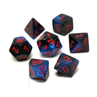 CHESSEX CHX26458 Gemini: D7 Black-Starlight/Red Polyhedral | Jack's On Queen