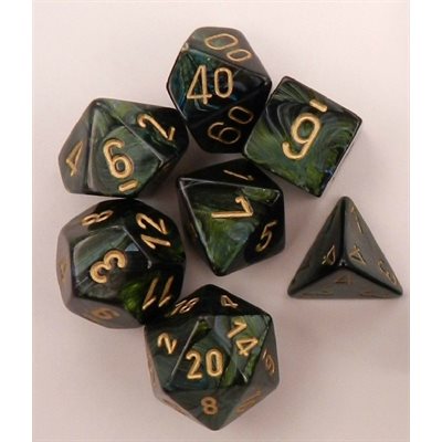 Chessex CHX27415 Scarab D7 Jade/Gold Polyhedral | Jack's On Queen