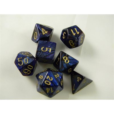 Chessex 7-DIE SET CHX27427 Scarab: 7Pc Royal Blue / Gold | Jack's On Queen