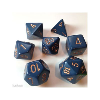 Chessex 7-DIE SET CHX27436 Vortex: 7Pc Blue / Gold | Jack's On Queen
