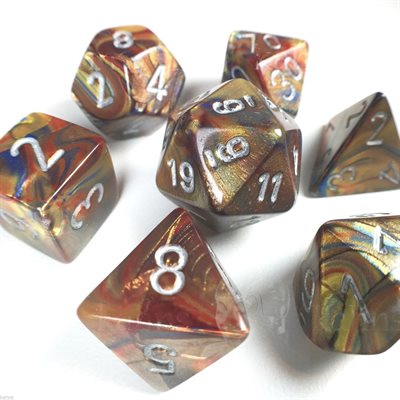 Chessex 7-DIE SET CHX27493 Lustrous: 7Pc Gold / Silver | Jack's On Queen