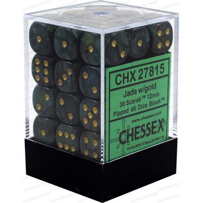 Chessex CHX27815 36D6 Frosted: 36D6 Scarab | Jack's On Queen
