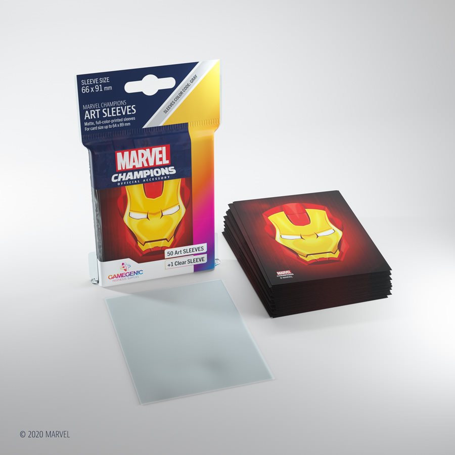 Marvel Champions sleeves: Iron Man (50+1 ct) | Jack's On Queen