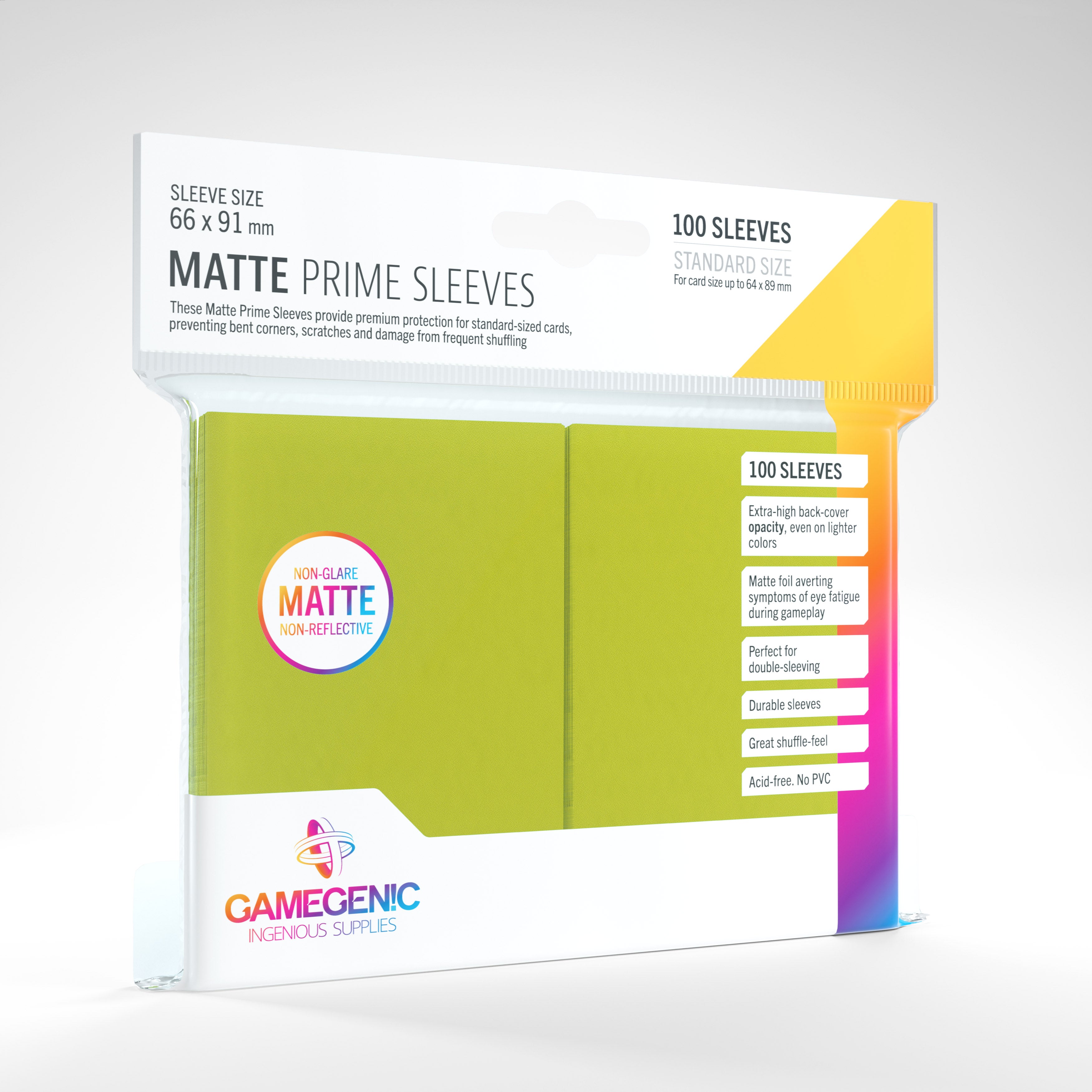 Gamegenic - Matte Prime Sleeves - Lime | Jack's On Queen