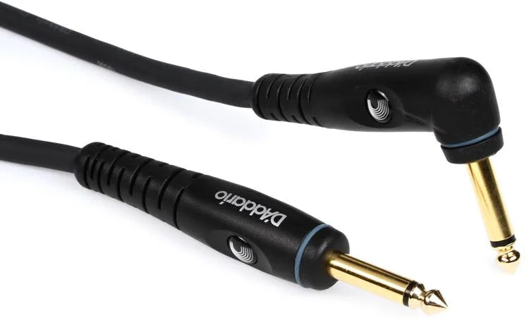 D'Addario PW-GRA-10 Custom Series Straight to Right Angle Instrument Cable - 10 foot | Jack's On Queen