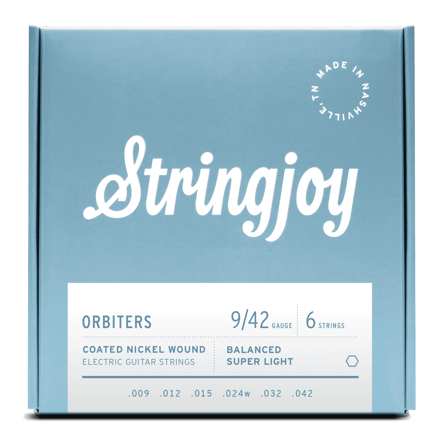 Stringjoy Orbiters | Balanced Super Light Gauge (9-42) Coated Nickel Wound Electric Guitar Strings | Jack's On Queen