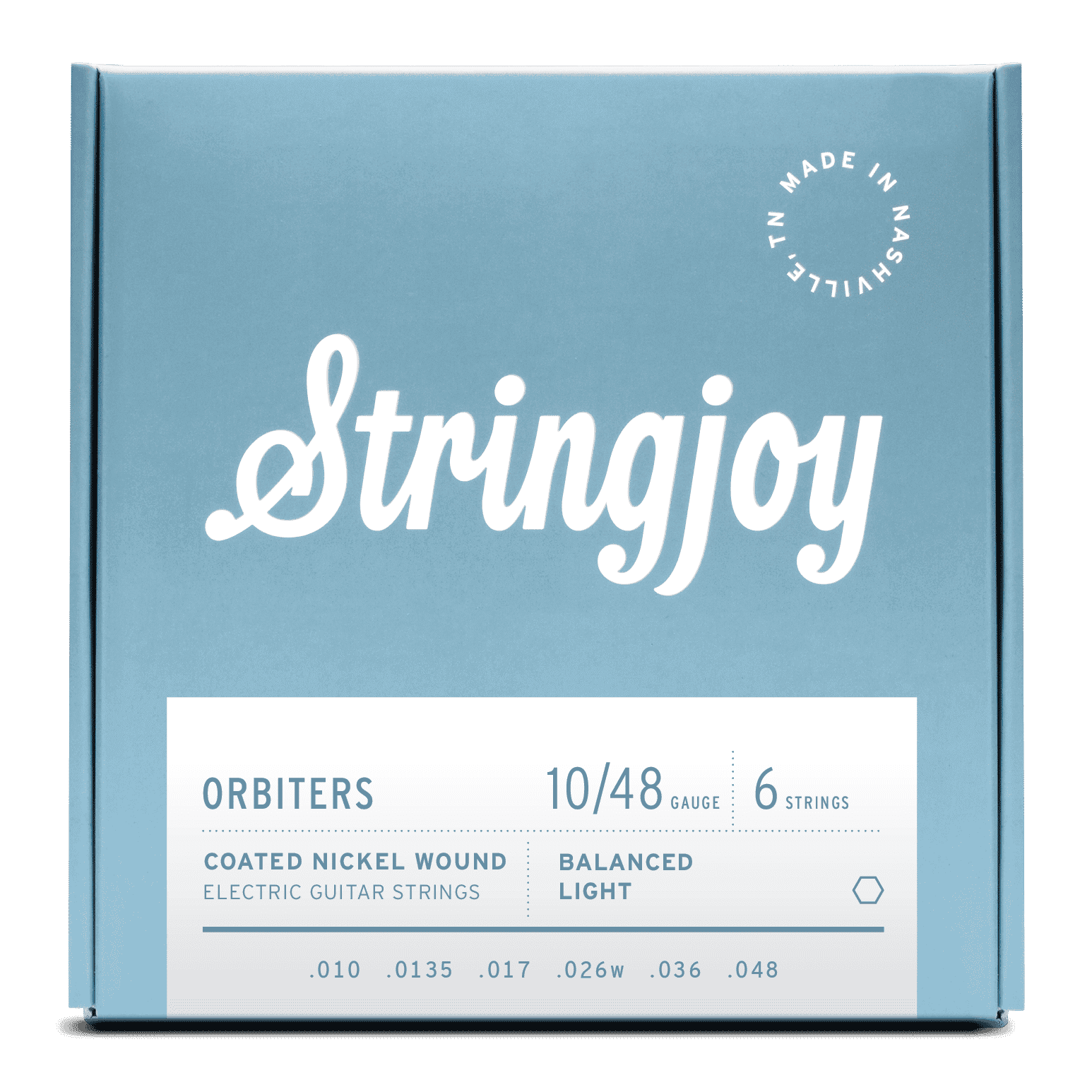 Stringjoy Orbiters | Balanced Light Gauge (10-48) Coated Nickel Wound Electric Guitar Strings | Jack's On Queen