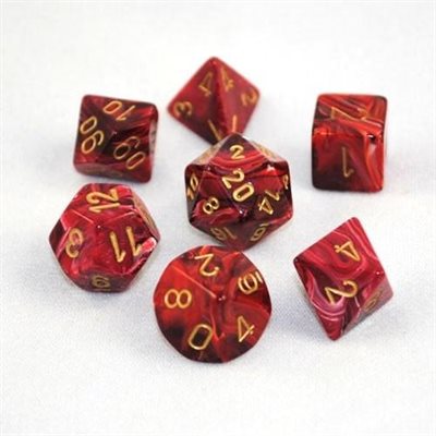 Chessex 7-DIE SET CHX27433 Vortex: 7Pc Burgundy / Gold | Jack's On Queen