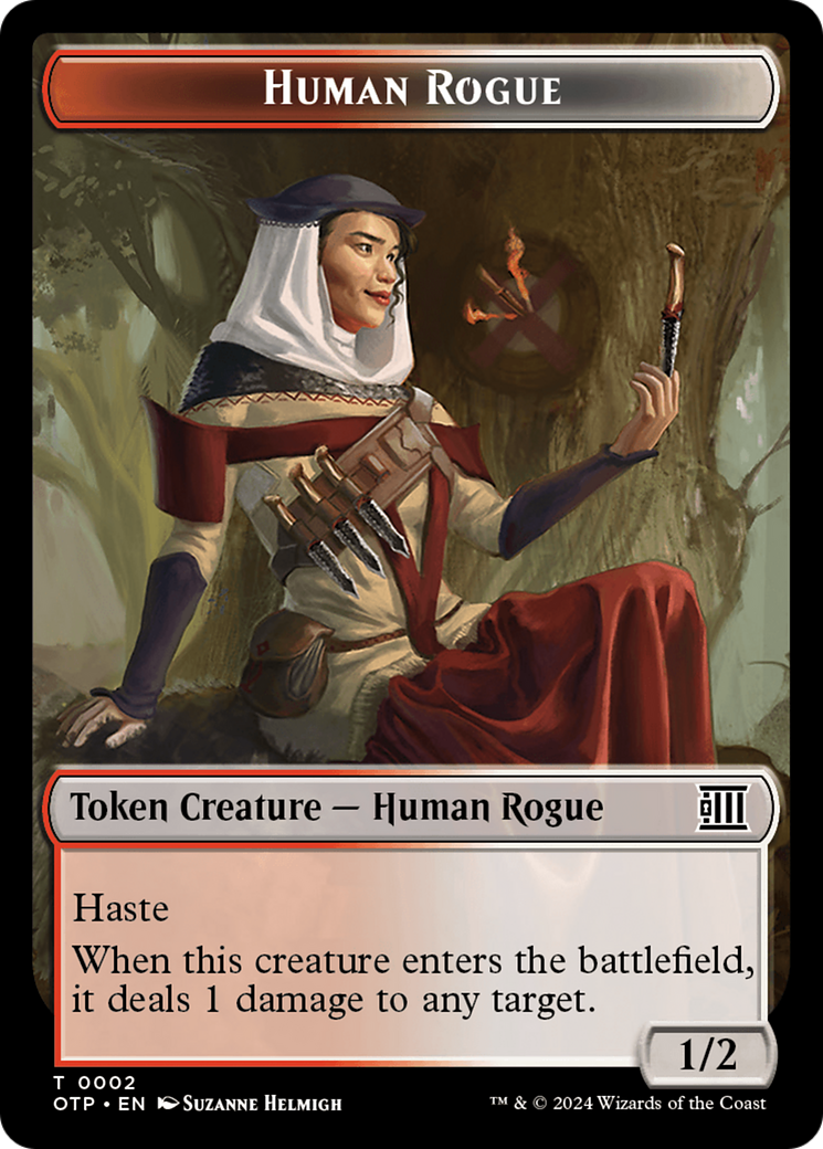 Human Rogue // Plot Double-Sided Token [Outlaws of Thunder Junction: Breaking News Tokens] | Jack's On Queen