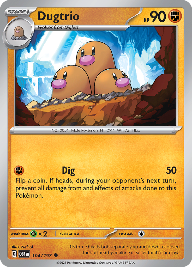 Dugtrio (104/197) [Scarlet & Violet: Obsidian Flames] | Jack's On Queen