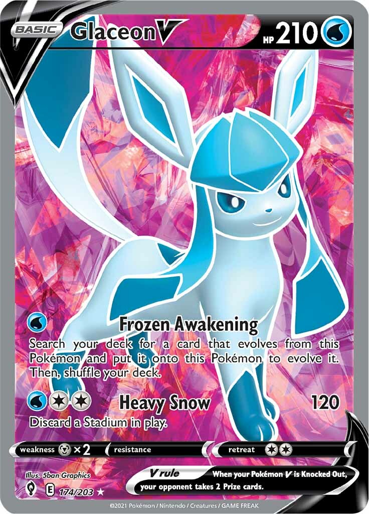 Glaceon V (174/203) [Sword & Shield: Evolving Skies] | Jack's On Queen