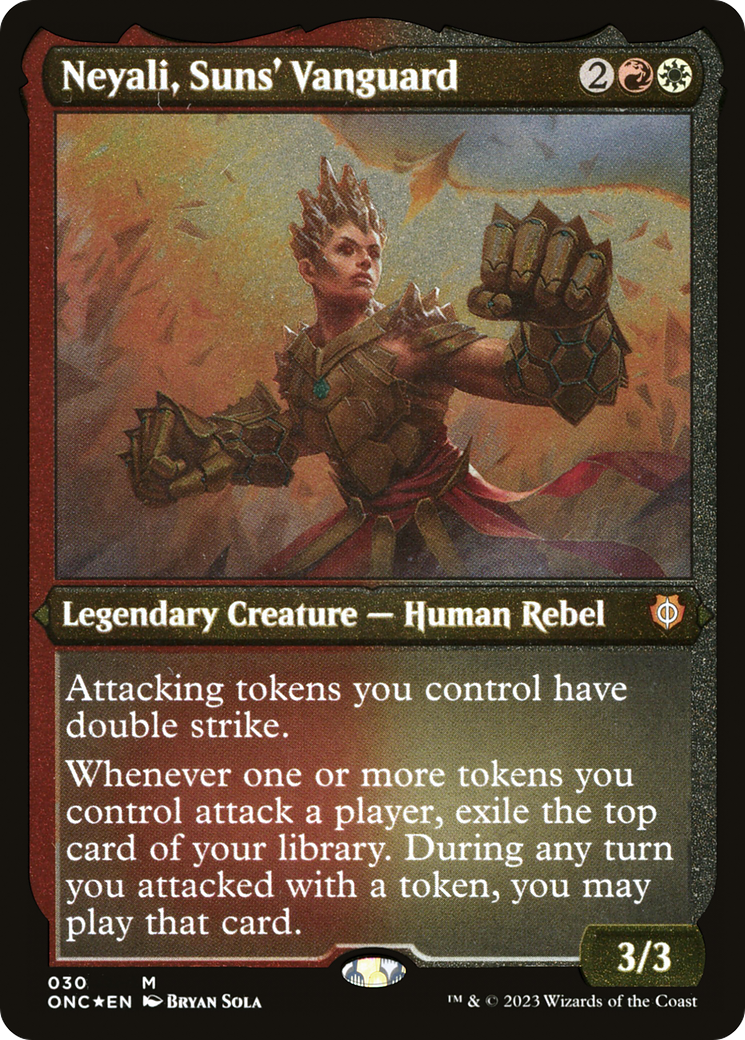 Neyali, Suns' Vanguard (Foil Etched) (Display Commander) [Phyrexia: All Will Be One Commander] | Jack's On Queen