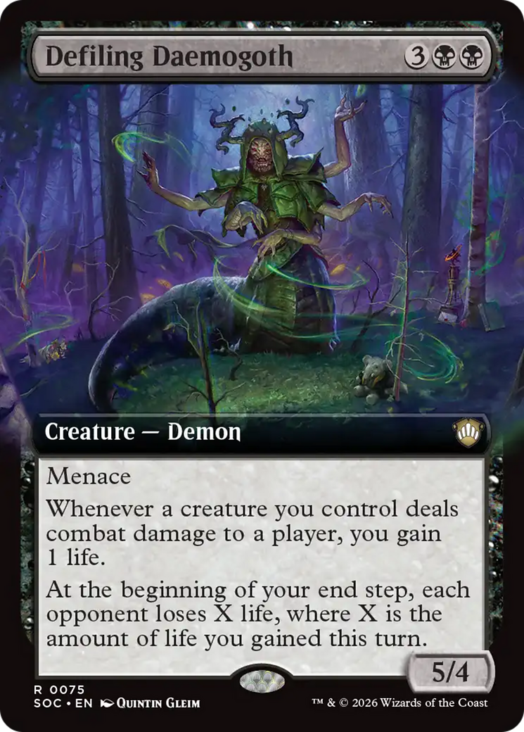 Defiling Daemogoth (Extended Art) [Secrets of Strixhaven Commander] | Jack's On Queen