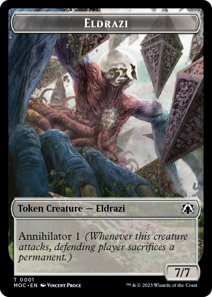 Eldrazi // Angel (4) Double-Sided Token [March of the Machine Commander Tokens] | Jack's On Queen