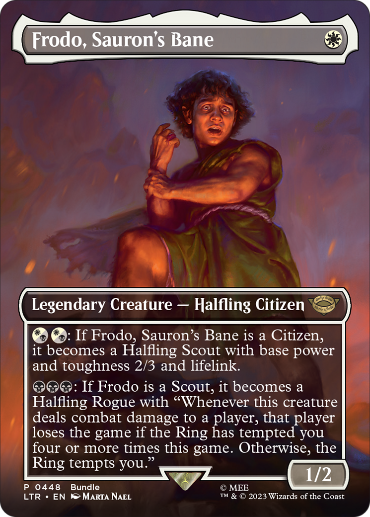 Frodo, Sauron's Bane (Borderless Alternate Art) [The Lord of the Rings: Tales of Middle-Earth] | Jack's On Queen
