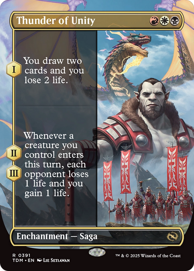 Thunder of Unity (Borderless) [Tarkir: Dragonstorm] | Jack's On Queen