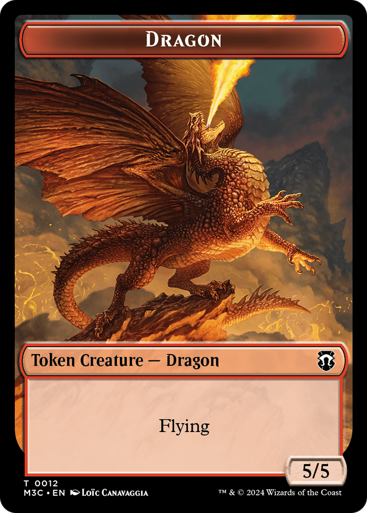 Dragon // Copy Double-Sided Token [Modern Horizons 3 Commander Tokens] | Jack's On Queen