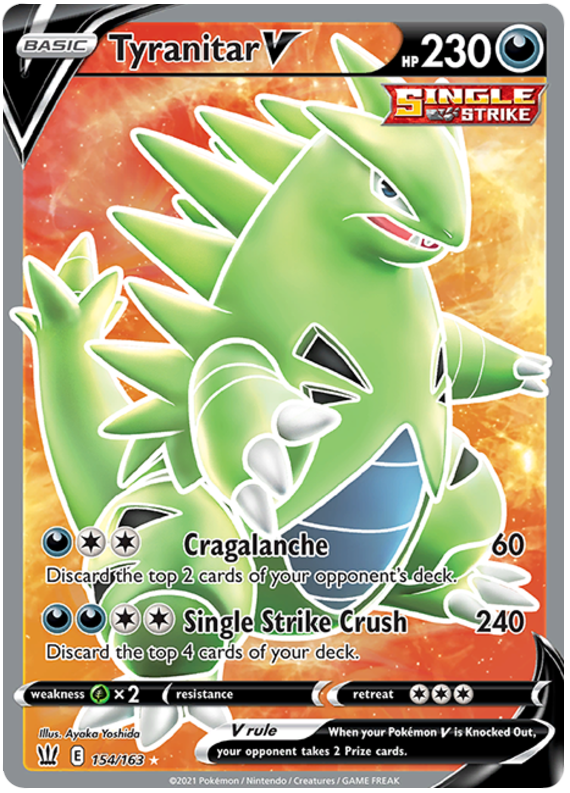 Tyranitar V (154/163) [Sword & Shield: Battle Styles] | Jack's On Queen