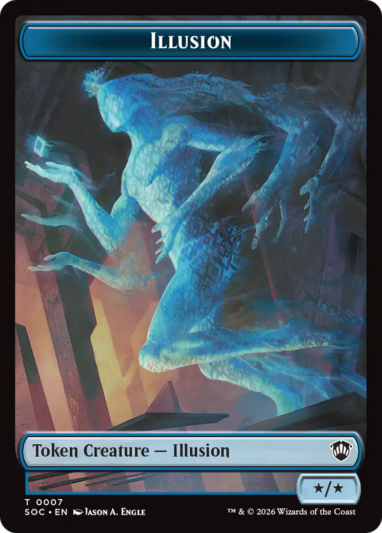 Spirit (0006) // Illusion Double-Sided Token [Secrets of Strixhaven Commander Tokens] | Jack's On Queen