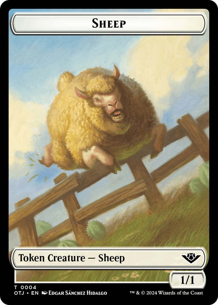 Sheep Token [Outlaws of Thunder Junction Tokens] | Jack's On Queen