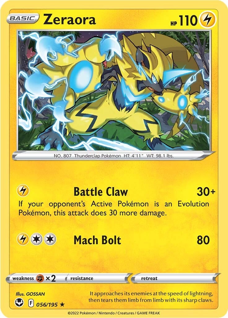 Zeraora (056/195) [Sword & Shield: Silver Tempest] | Jack's On Queen