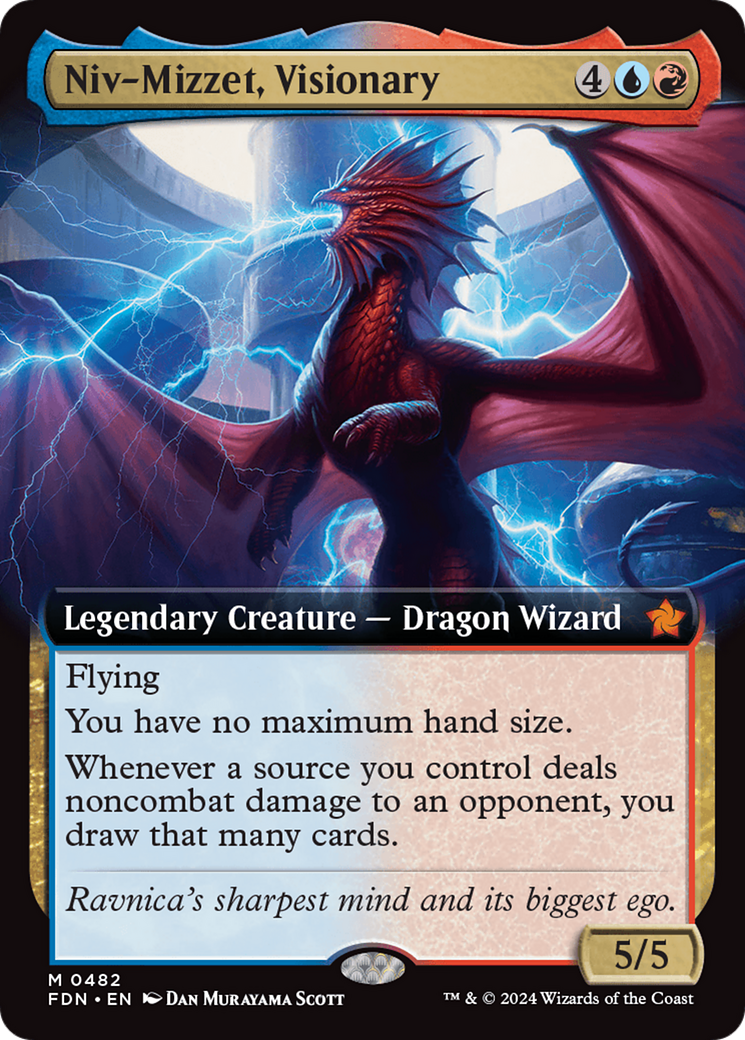 Niv-Mizzet, Visionary (Extended Art) [Foundations] | Jack's On Queen