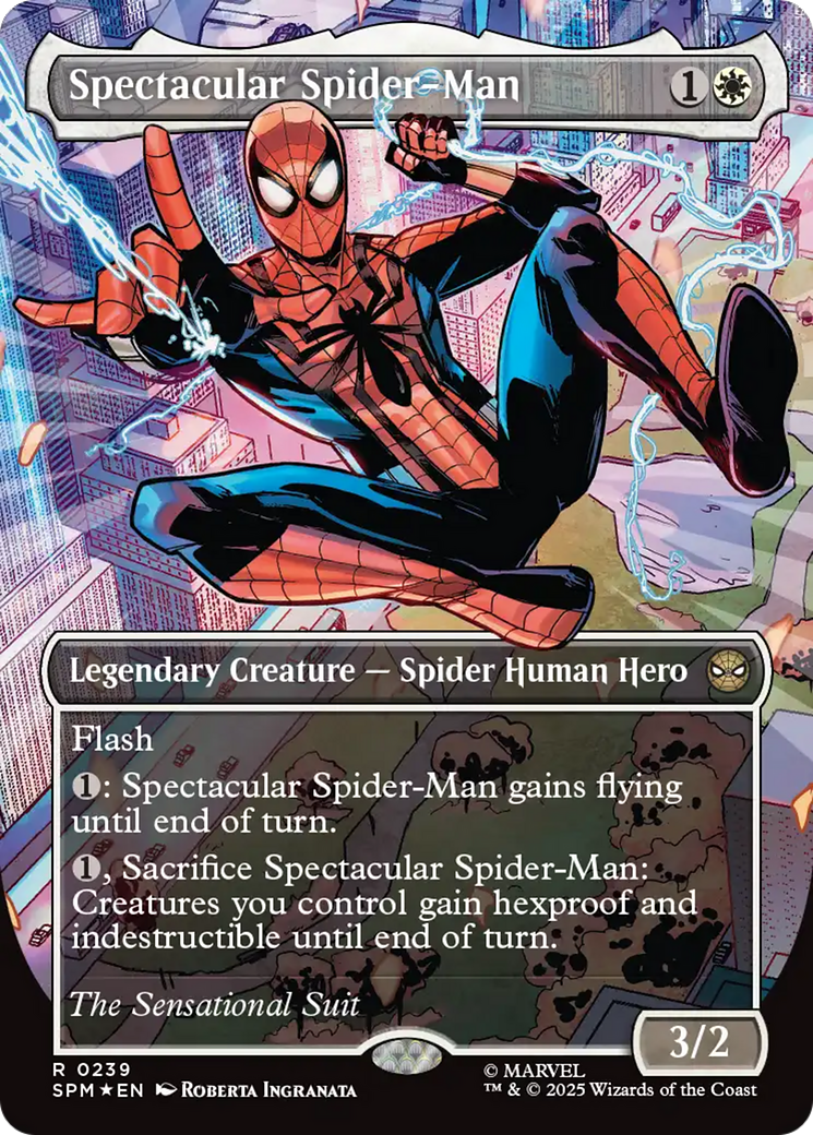 Spectacular Spider-Man (0239) (Borderless) (Textured Foil) [Marvel's Spider-Man] | Jack's On Queen