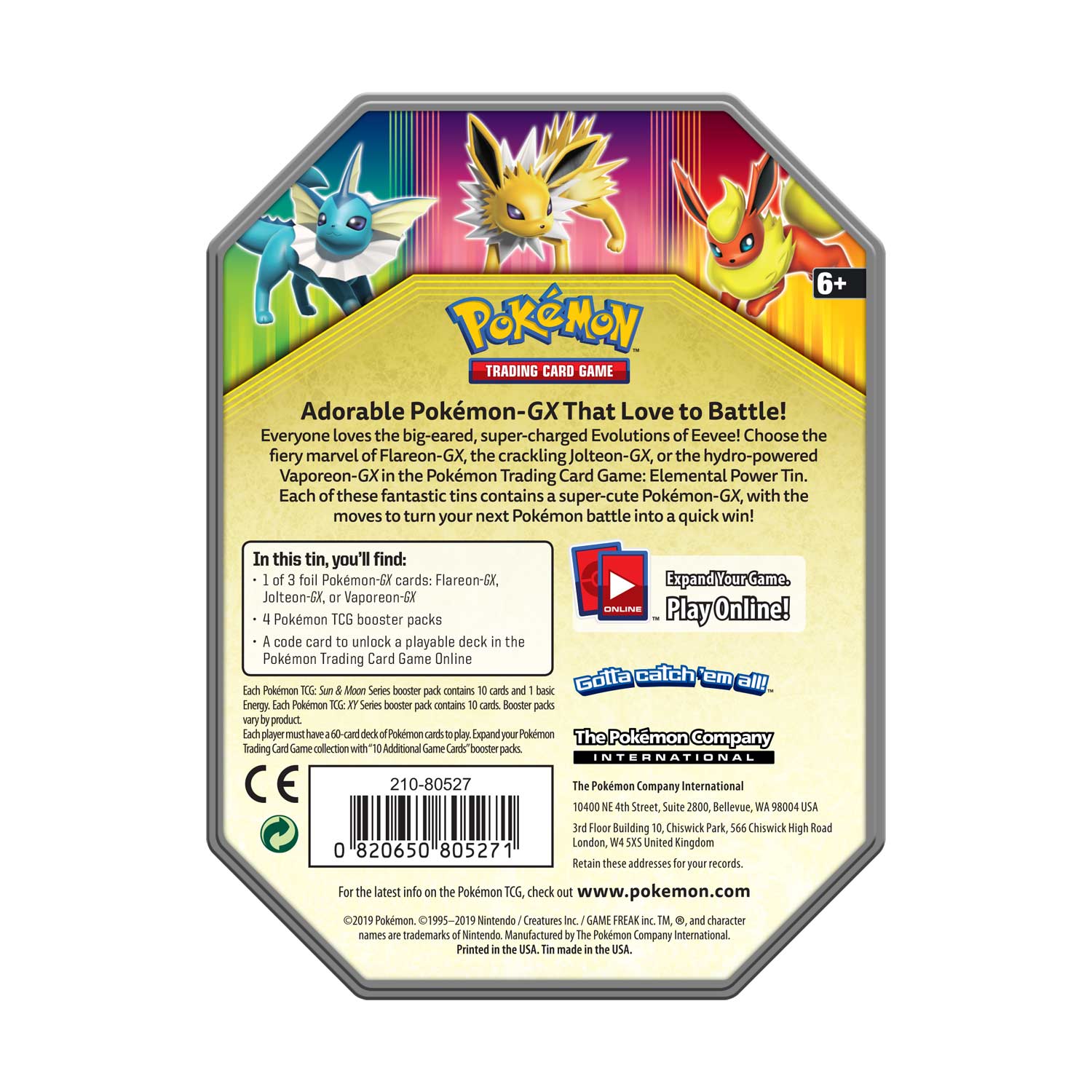 Elemental Power Collector's Tin (Vaporeon GX) | Jack's On Queen