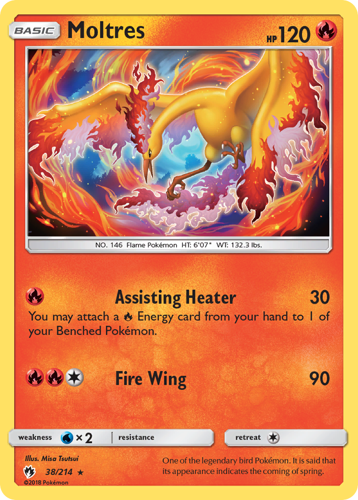 Moltres (38/214) (Reverse Holo) [Sun & Moon: Lost Thunder] | Jack's On Queen