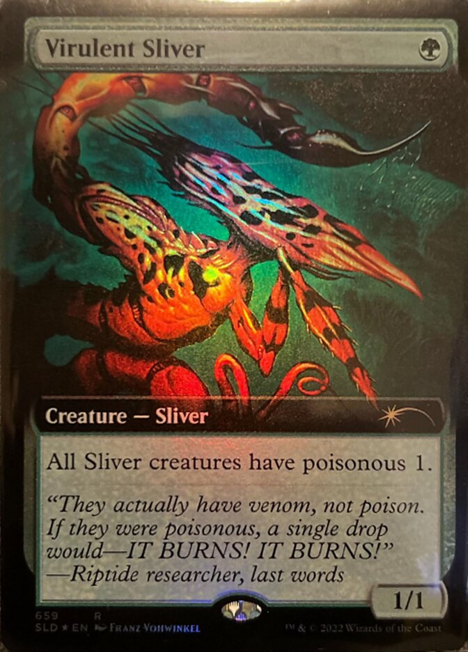 Virulent Sliver (Extended Art) [Secret Lair Drop Promos] | Jack's On Queen