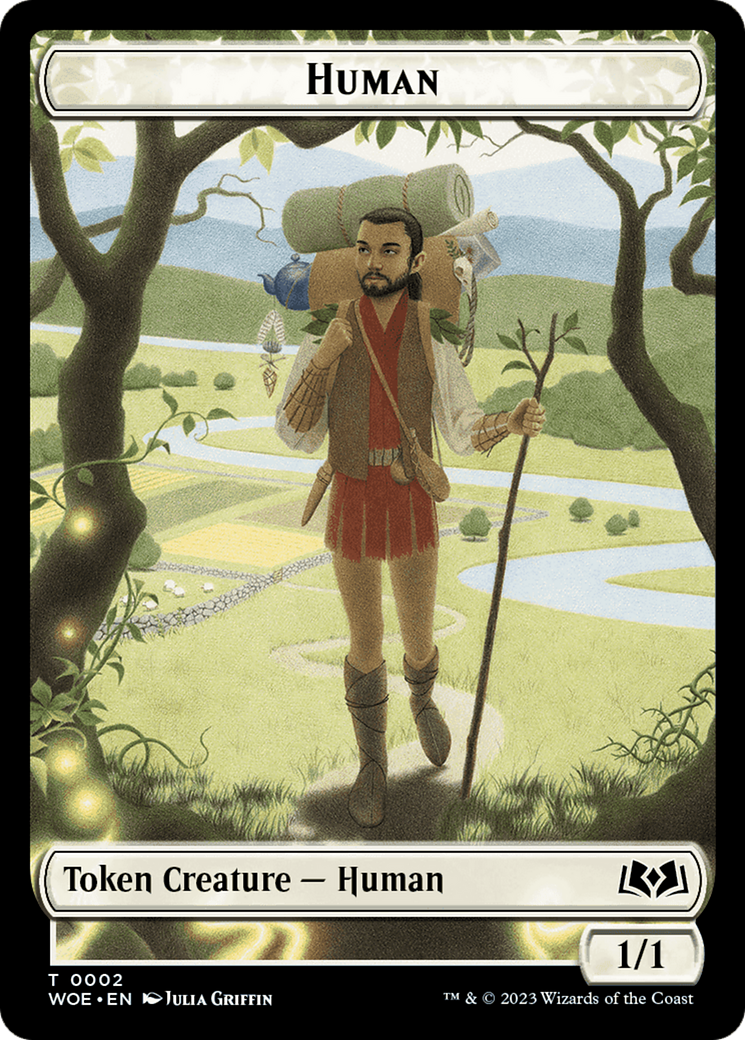 Human // Food (0010) Double-Sided Token [Wilds of Eldraine Tokens] | Jack's On Queen