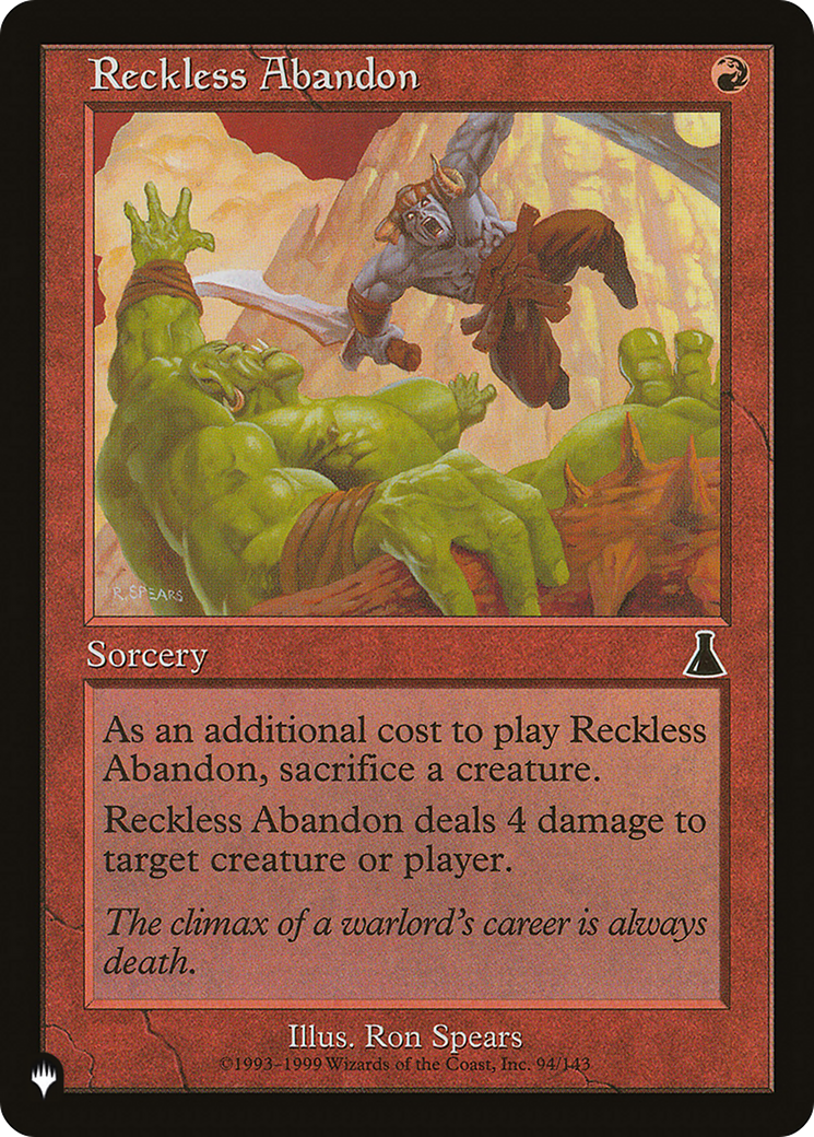 Reckless Abandon [The List Reprints] | Jack's On Queen