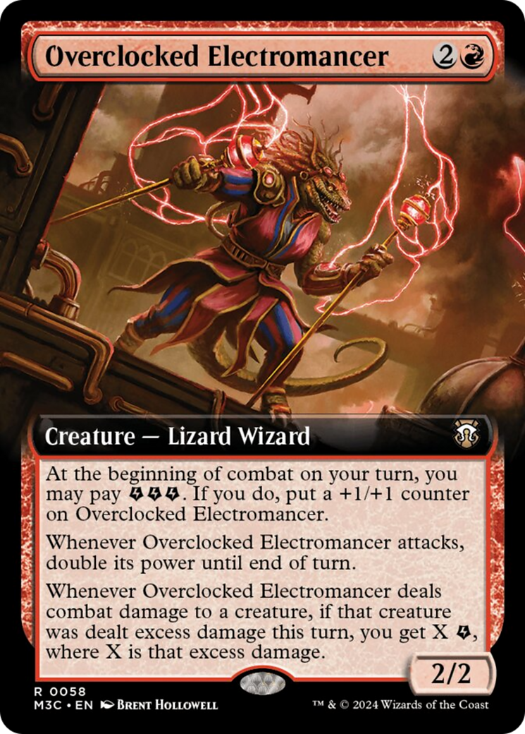 Overclocked Electromancer (Extended Art) (Ripple Foil) [Modern Horizons 3 Commander] | Jack's On Queen