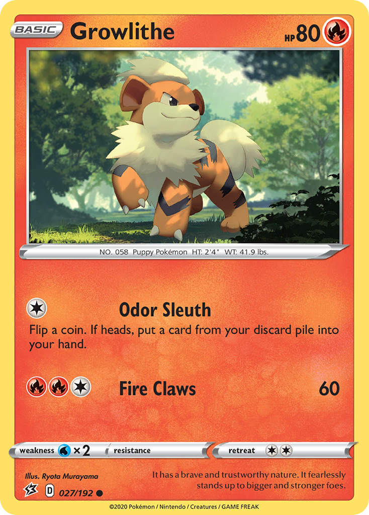 Growlithe (027/192) [Sword & Shield: Rebel Clash] | Jack's On Queen