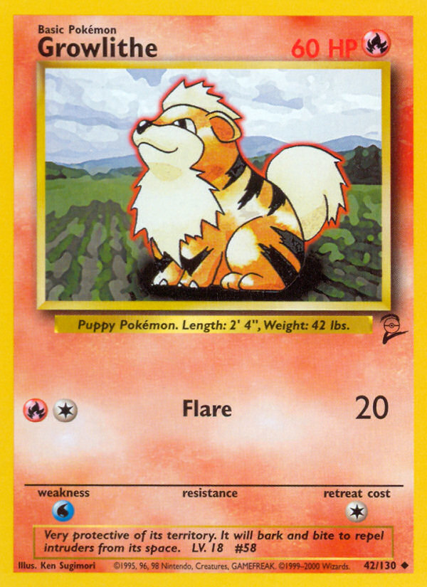 Growlithe (42/130) [Base Set 2] | Jack's On Queen