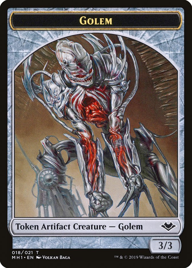 Elemental (008) // Golem (018) Double-Sided Token [Modern Horizons Tokens] | Jack's On Queen