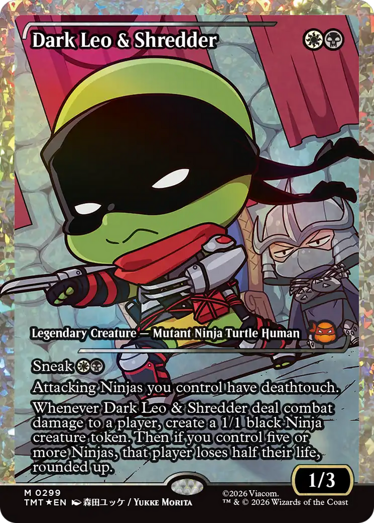Dark Leo & Shredder (Showcase) (Fracture Foil) [Teenage Mutant Ninja Turtles] | Jack's On Queen