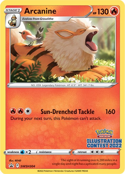 Arcanine (SWSH304) (Illustration Contest 2022) [Sword & Shield: Black Star Promos] | Jack's On Queen