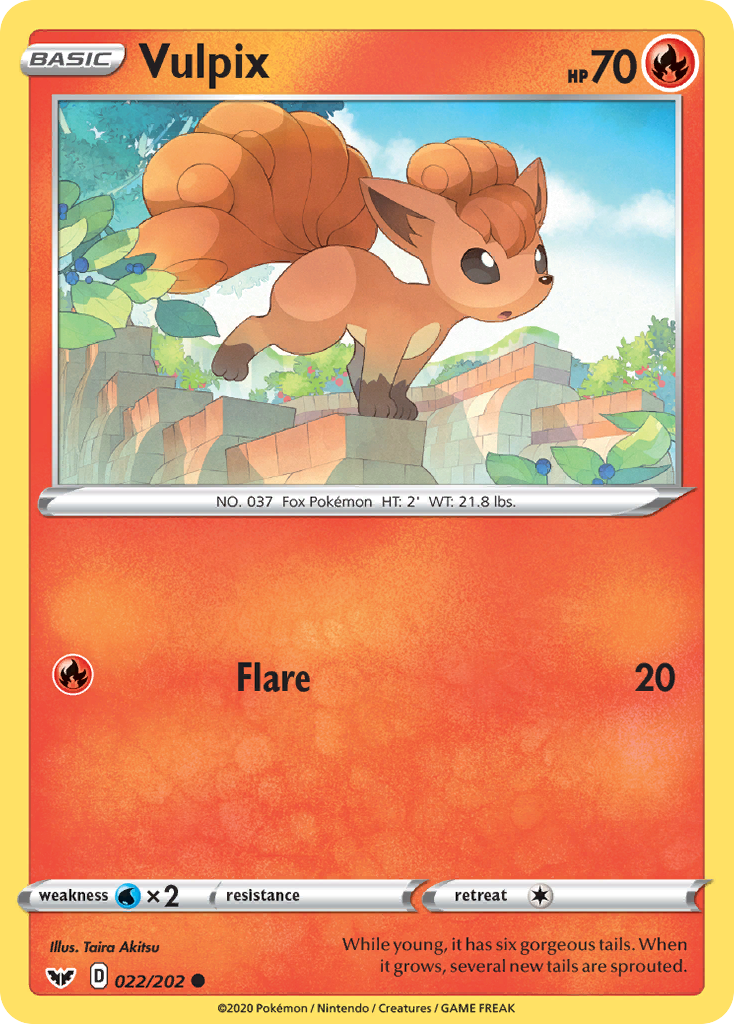 Vulpix (022/202) [Sword & Shield: Base Set] | Jack's On Queen