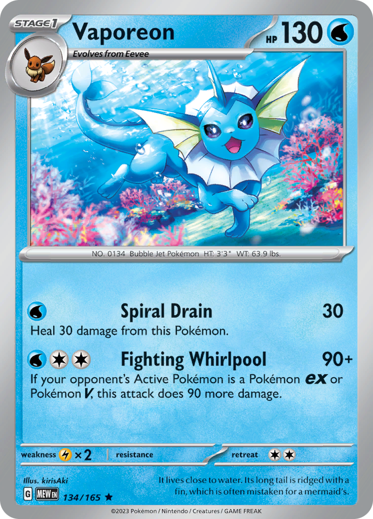 Vaporeon (134/165) [Scarlet & Violet 151] | Jack's On Queen